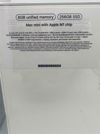 Mac Mini с чипом M1, 8 ГБ ОЗУ, 256 ГБ SSD