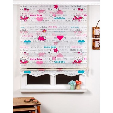 Hello Kitty Печатная юбка с нарезкой "Зебра" Занавес 150X200