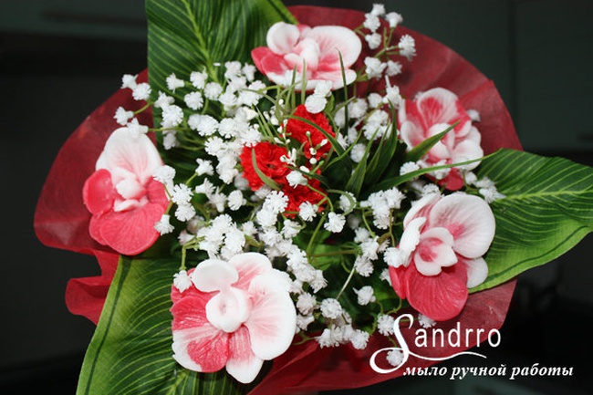 肥皂花束红色兰花