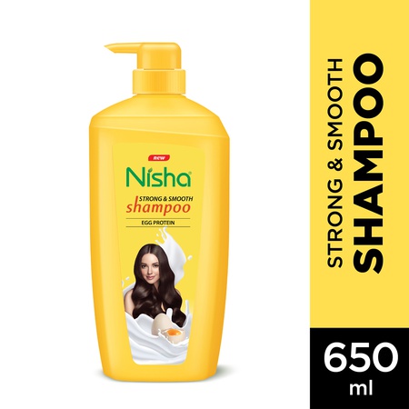 Nisha Egg Protein Shampoo for Women & Men 650 ml For Strong, Smooth & Shiny Hair, Frizz Control, Deep Nourishment