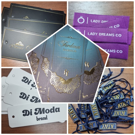 Tags Bishkek Custom with your logo, labels for clothes, tags for clothes, paper labels, fabric labels with your logo or brand