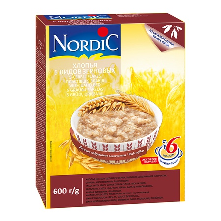 Хлопья для каши 5 видов зерновых