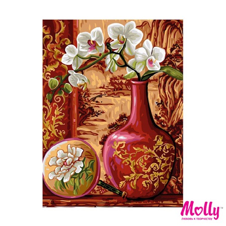 Картина по номерам Ветка орхидеи в вазе