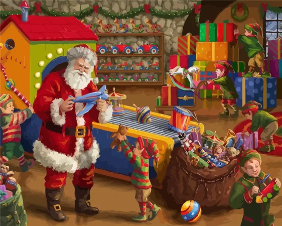 OEM ODM Özel Dijital Noel Baba tarafından yapılmış El-boyalı Sanat Hediye Dijital Noel Hediyesi tarafından DIY resimler