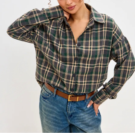 Двойка из натурального хлопка (муслин); рубашка из фланели