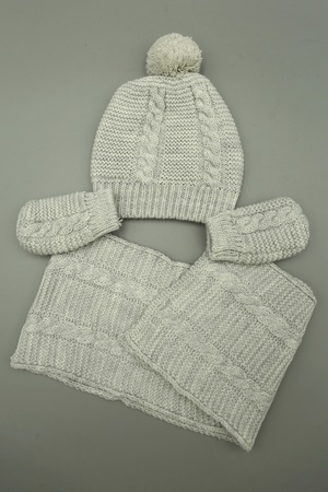 Двухволосая Тройка Шарф Beanie Gloves