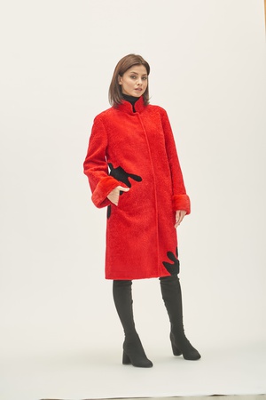 Palto Kadın Silverfox model 806 Kırmızı vizon