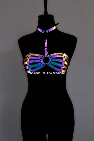 Reflektörlü Gizli Arzu Kadın Gizli Arzu İç Giyim, Gizli Arzu Reflektörlü Sütyen Harness