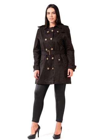 Спортивное пальто больших размеров с поясом