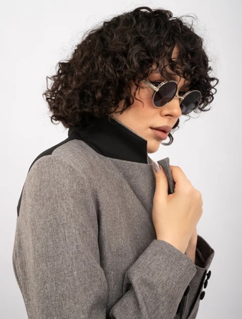 Пиджак оверсайз удлиненный с поясом