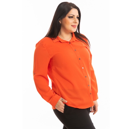 Büyük Beden Klasik Krep Gömlek