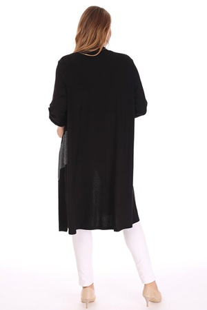 كارديغان من جلد السويد مع التفاصيل