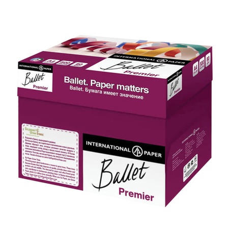 Ofis kağıdı A4, &quot;A&quot; sınıfı, BALLET PREMIER, 80 g / m2, 500 yaprak, ColorLok, International Paper, beyazlık% 161 (CIE)
