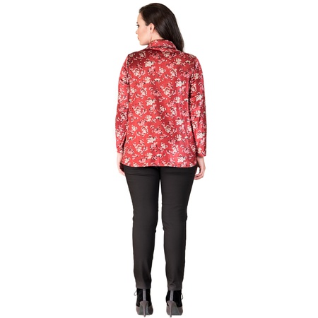 Büyük Beden Desenli Kadife Gömlek