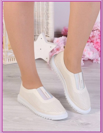 Слипоны кожаные женские летние