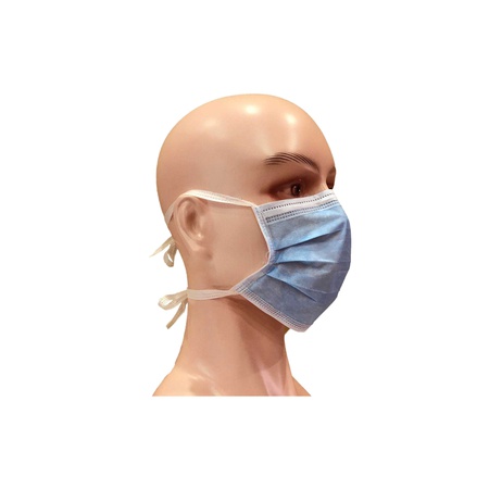 3-х слойная хирургическая одноразовая маска для лица (завязанная)