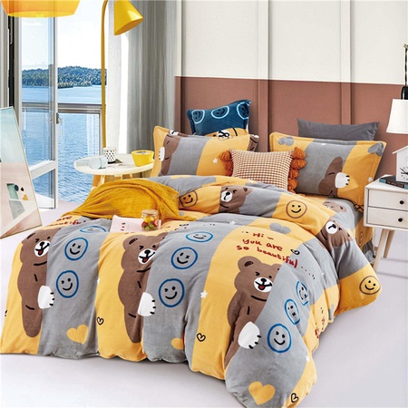 2.5m genişliğinde süper yumuşak süt pazen baskılı yatak takımı kumaşı kaşmir pamuk