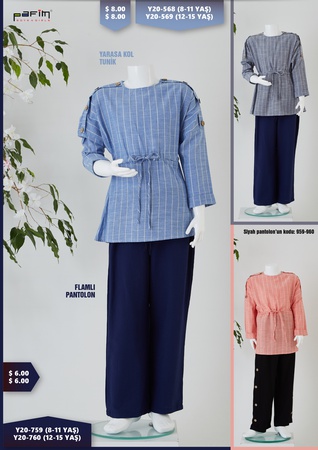 Yarasa Kol Tunik / Flamlı Pantolon