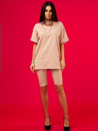 Летний костюм / Велосипедка - Футболка оверсайз / Женская одежда / Лето