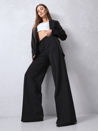 Брюки палаццо широкие на резинке