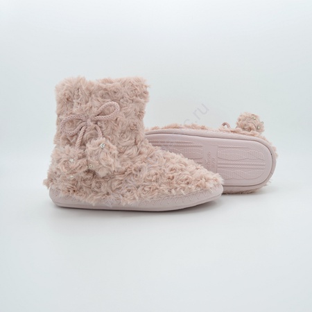 Угги с плюшевыми помпонами, камнями L-316