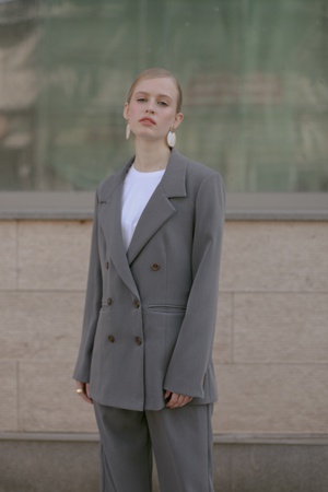 Брюки на высокой талии широкие '20