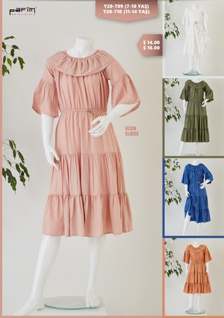 Uzun Kız Çocuk Elbise