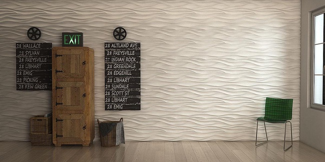 Гипсовая декоративная 3d панель «Волна»