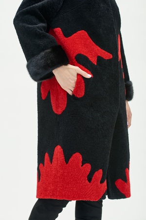 Ceket kadın Silverfox model 806 Siyah trim kürk vizon