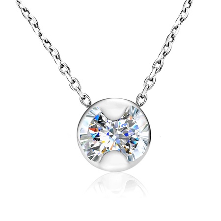 КОЛЬЕ ИЗ БЕЛОГО ЗОЛОТА С БРИЛЛИАНТОМ