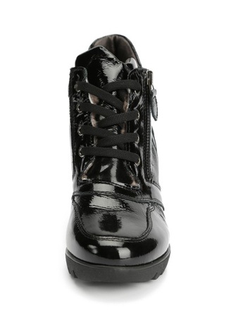 حذاء أسود من الجلد اللامع (شتاء) n121