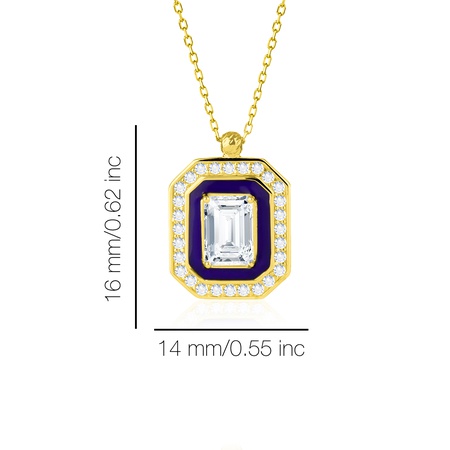 Even & Pétra 14 Ayar Altın Taşlı Lacivert Renk Baget Kolye