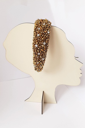 Бижутерия Кристалл ручной работы Блестящий Бисер Золотой Цвет Бархат Толстая Корона