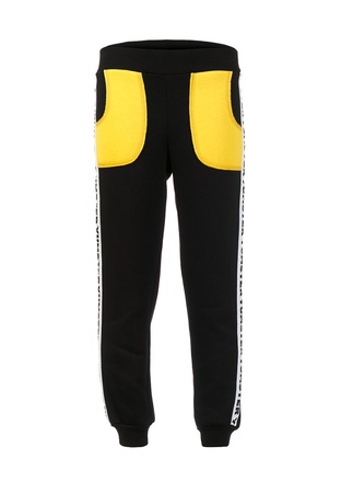 Штаны черные с желтыми накладными карманами Yumster YC.02.23.002