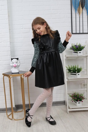 Двойка сарафан и кофта, ткань эко-кожа лапша хб прадо, размер 36,38,40,42