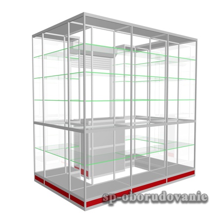 Торговый островок из профиля для сумок