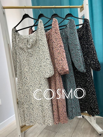 Zarif elbise (güncel çiçek baskılar)