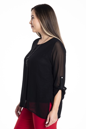 Блузка большого размера с подкладкой из шифона
