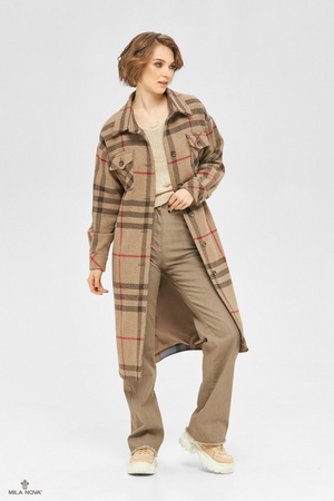 MILA NOVA ПАЛЬТО ПВ-248 КАПУЧИНО КЛЕТКА