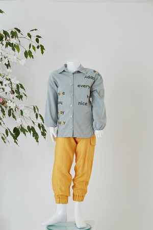 Рубашка с длинными рукавами в полоску /  Капри