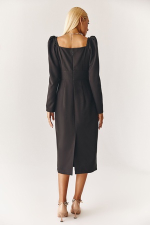 Быстро продается Черное платье футляр лиф на запах