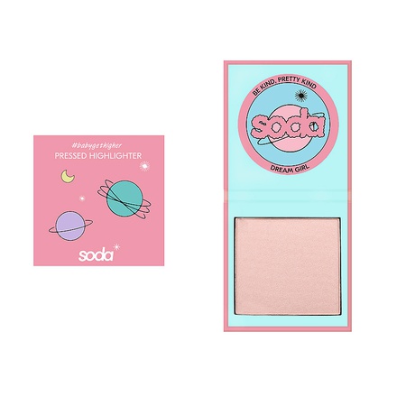 SODA MAKEUP PRESSED HIGHLIGHTER #babygethigher Хайлайтер прессованный, № 001, 11 г