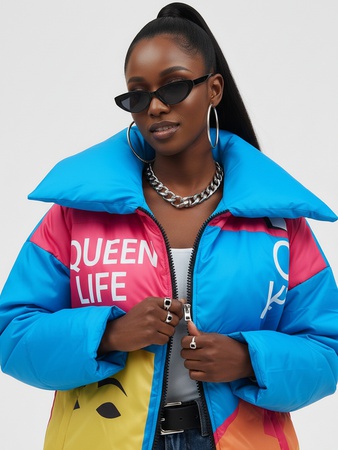 Пуховик женский оверсайз удлиненный