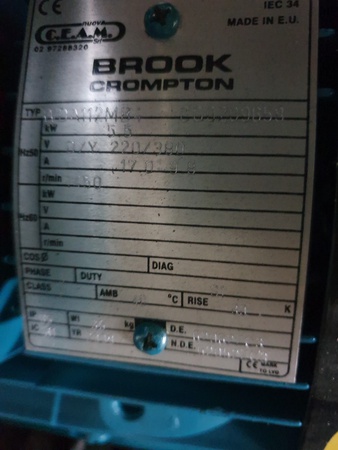 Электродвигатель WDA112MB4 5.5 кВт 1450 об/мин Brook Англия