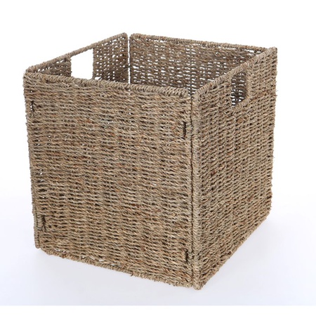 可折叠藤制储物篮、可折叠海草篮、水葫芦篮