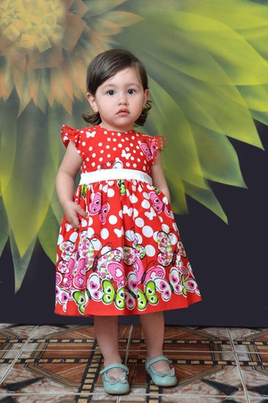 Красное с бабочками