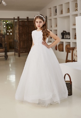 Длинное Платье Украшенное Жемчугом. Stok Kod: PXN 22033