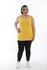 Плюс Размер Спортсмен с нулевым рукавом - Горчица (2)
