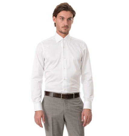 Белая рубашка из египетского хлопка Colletto Bianco 008362 SF