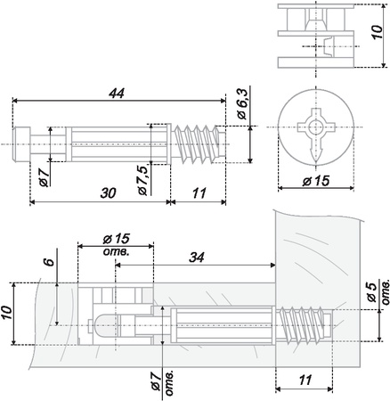 Стяжка ST01/48/6/Zn/01